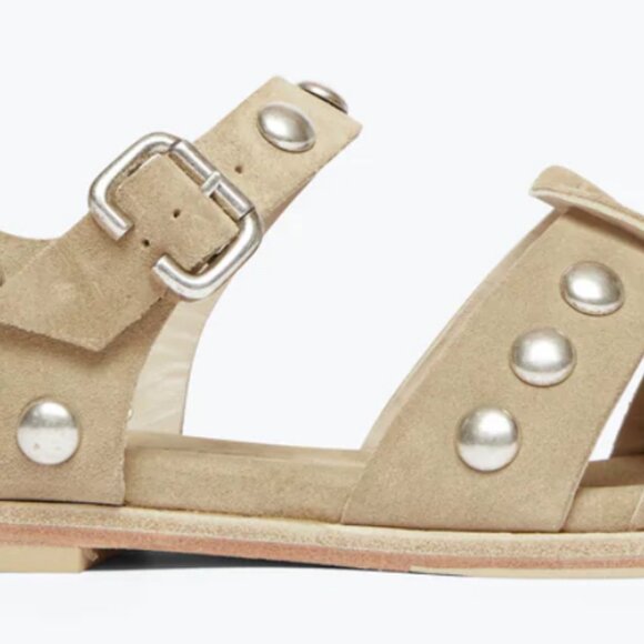 Freda Salvador / Sera Fisherman Sandal / Stucco Suede with Silver Studs - Picture 2 of 9